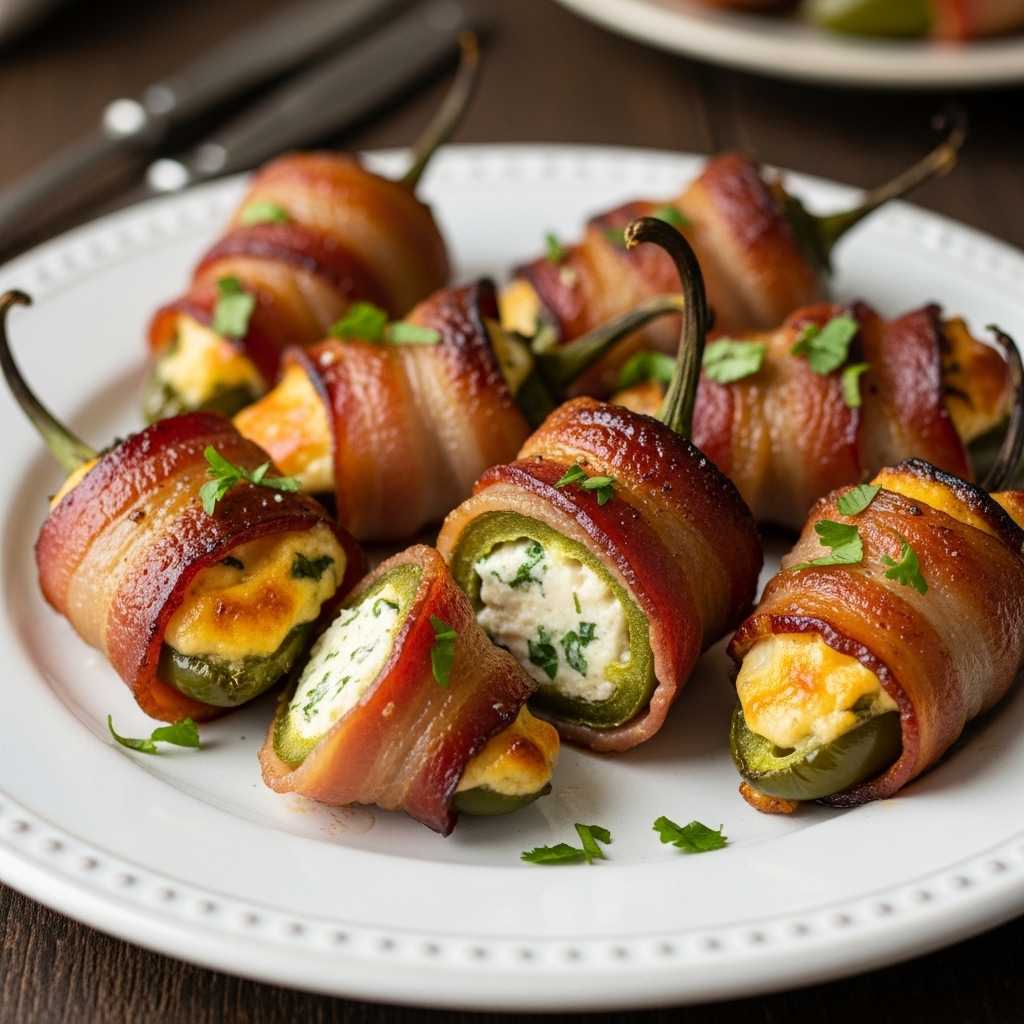 Carnival BBQ Smokehouse Bacon-Wrapped Stuffed Jalapeños